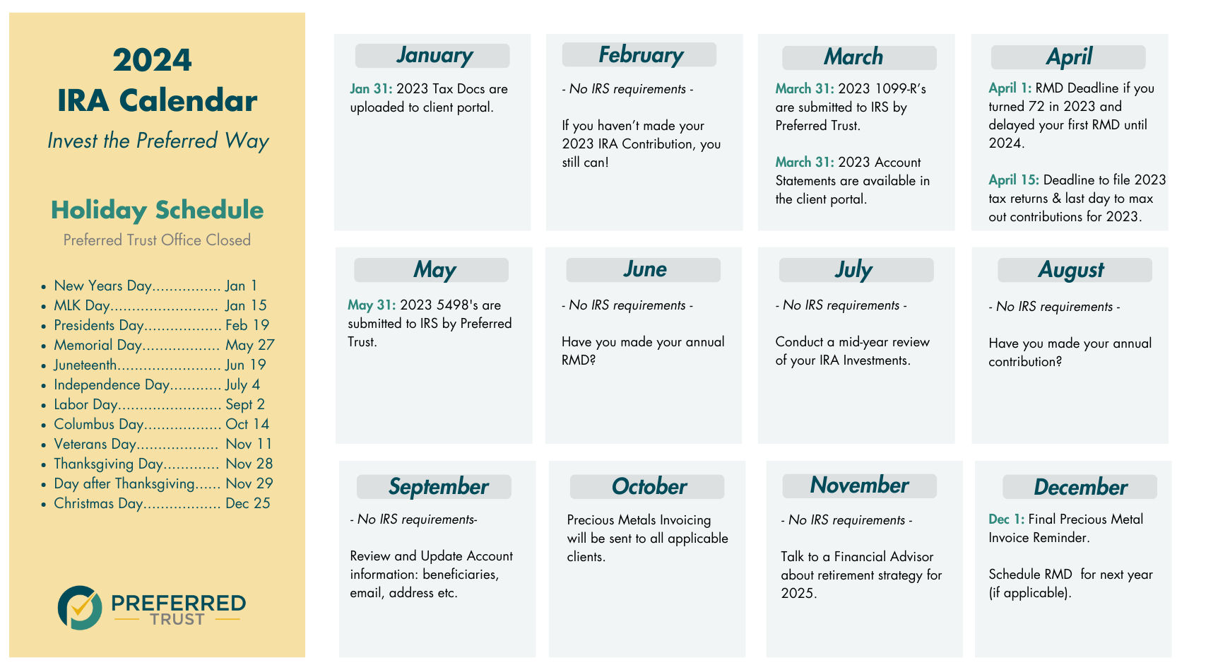Maximize Your Retirement Resolutions with Our IRA Calendar